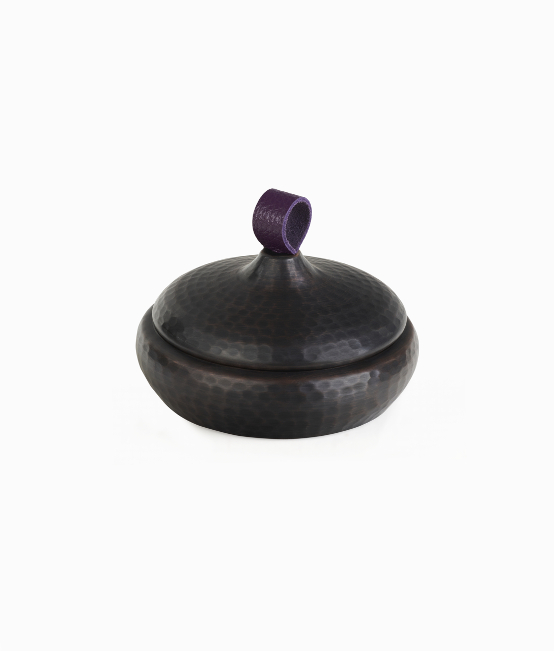 ALA Bakır Lokumluk [Deri Kulp-11cmx6cm] Mor Deri Kulp
