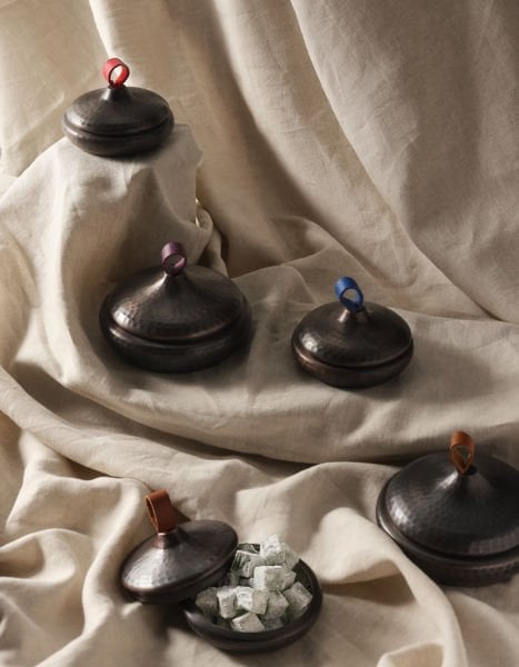 ALA Bakır Lokumluk [Deri Kulp-14cmx7,5cm]