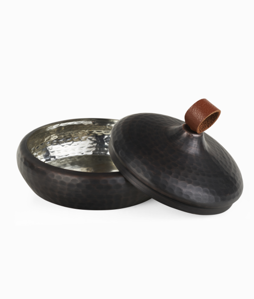 ALA Bakır Lokumluk [Deri Kulp-14cmx7,5cm]