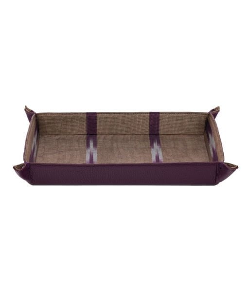 DERİ TEPSİ  [28,5cmx22cm-Mor]