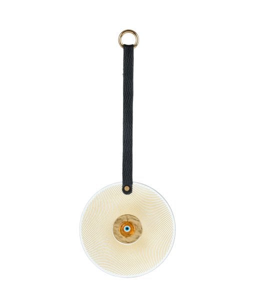 Leather Strap Glass Evil Eye [GOLD-14cm]