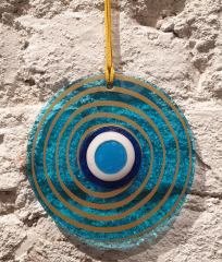 Glass Evil Eye [Turquoise-Spiral-14cm]
