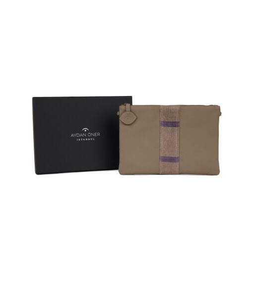 CLUTCH ÇANTA [Vizon Deri - Şerit]