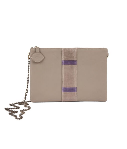 KUTNU CLUTCH ÇANTA [Vizon Deri - Şerit]