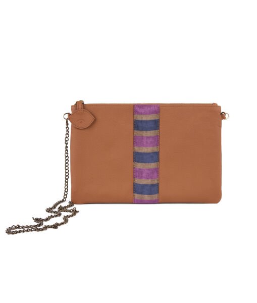 KUTNU CLUTCH ÇANTA [Taba Deri - Şerit]