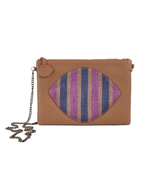 KUTNU CLUTCH ÇANTA [Taba Deri - Göz]