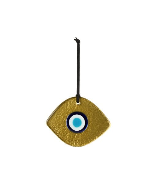 Cam Nazarlık [Gold -12cmx9cm]