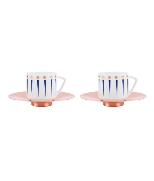 DERVİŞ İkili Fincan Seti- Bakır Tabaklı