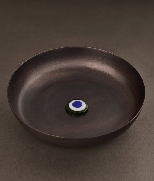 Bakır Hamam Tası[ Yeşil/Kobalt-17cm]