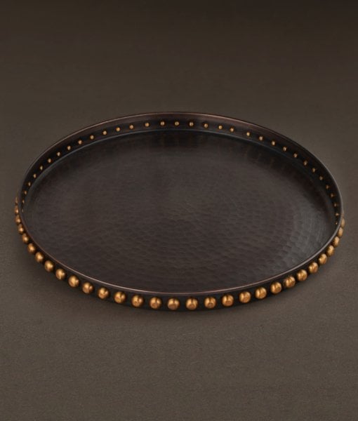 TOPUZLU Bakır Tepsi [28 cm]