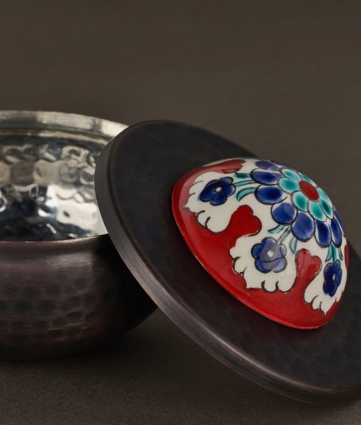 DOMED Copper Turkish Delight Holder [Tile Dome Decor No: L2-11cmx9cm]