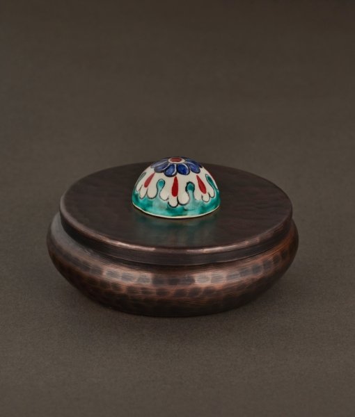 DOMED Copper Turkish Delight Holder [Tile Dome Decor No:S1-11cmx6.5cm]