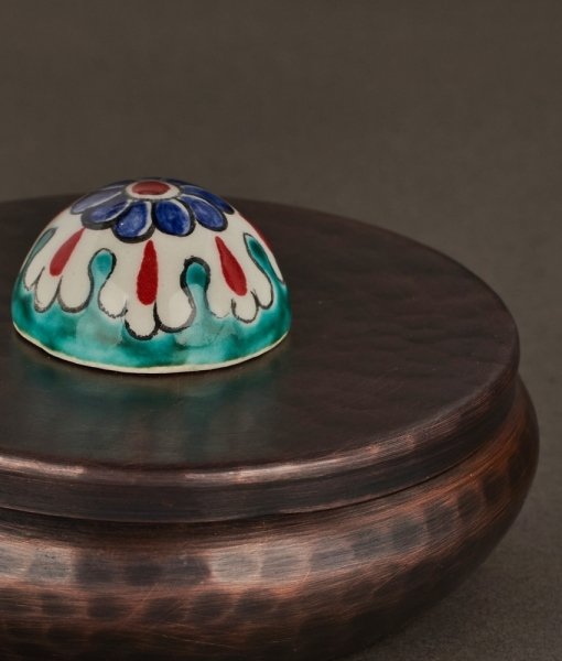 DOMED Copper Turkish Delight Holder [Tile Dome Decor No:S1-11cmx6.5cm]