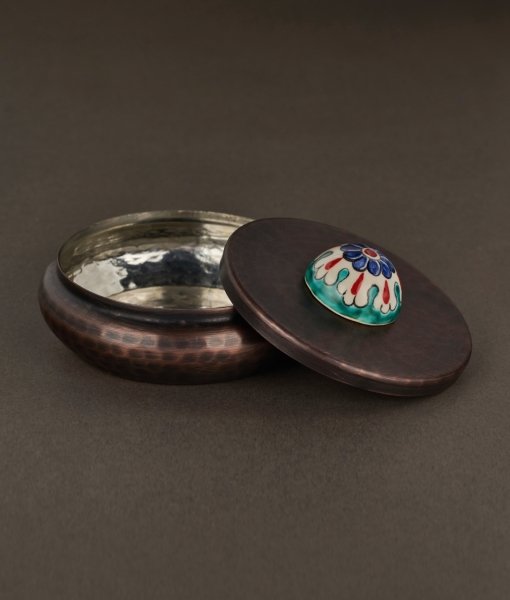 DOMED Copper Turkish Delight Holder [Tile Dome Decor No:S1-11cmx6.5cm]