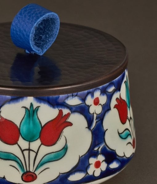 ARTY Çini Kase [Dekor No:5-Mavi Kulp-12cmx7cm]