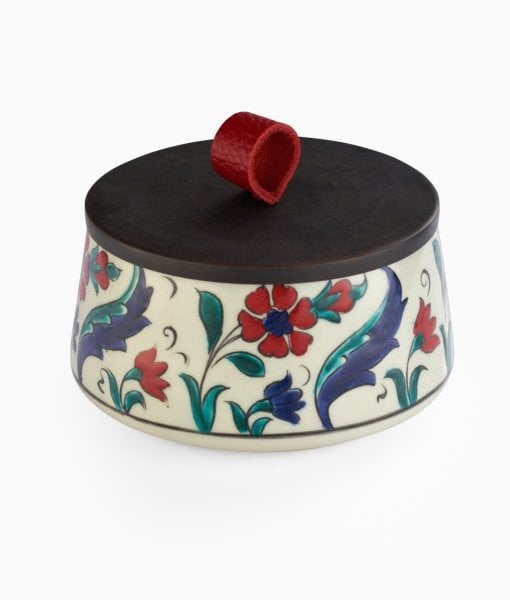 ARTY Ceramic Bowl [Decor No:6-Red Handle-12cmx7cm]