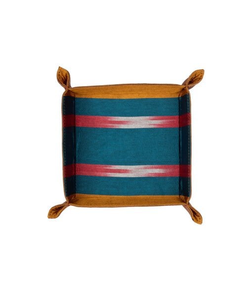 KUTNU KARE DERİ TEPSİ [16cmx16cm - Taba]