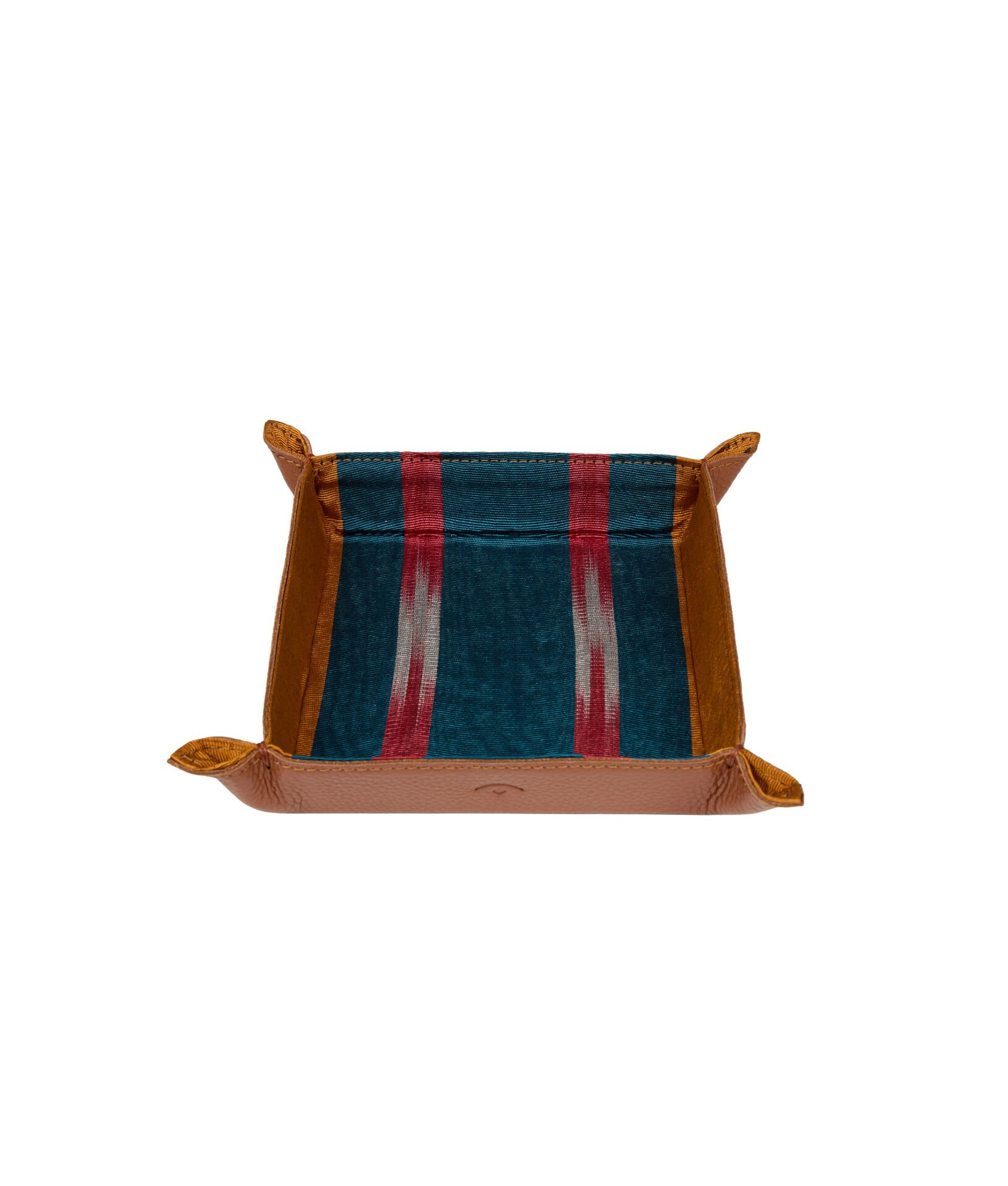 KARE DERİ TEPSİ [16cmx16cm - Taba]