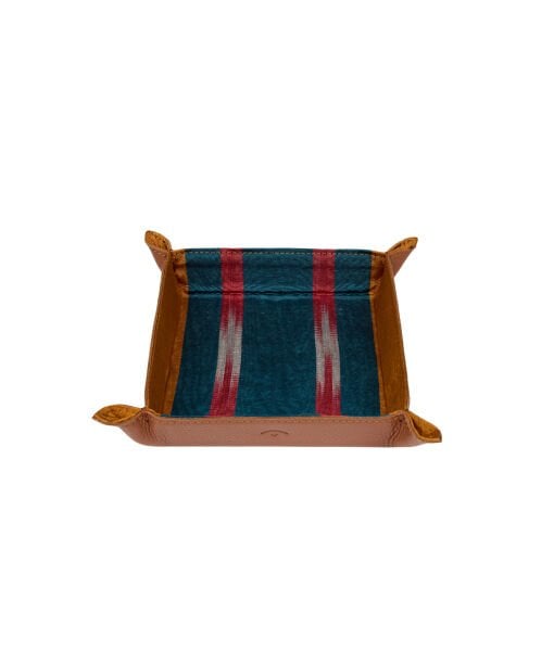 KARE DERİ TEPSİ [16cmx16cm - Taba]