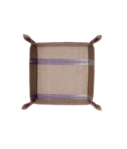 KUTNU KARE DERİ TEPSİ [16cmx16cm - Mor]