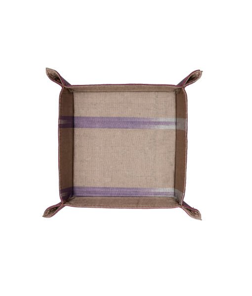 KARE DERİ TEPSİ [16cmx16cm - Mor]