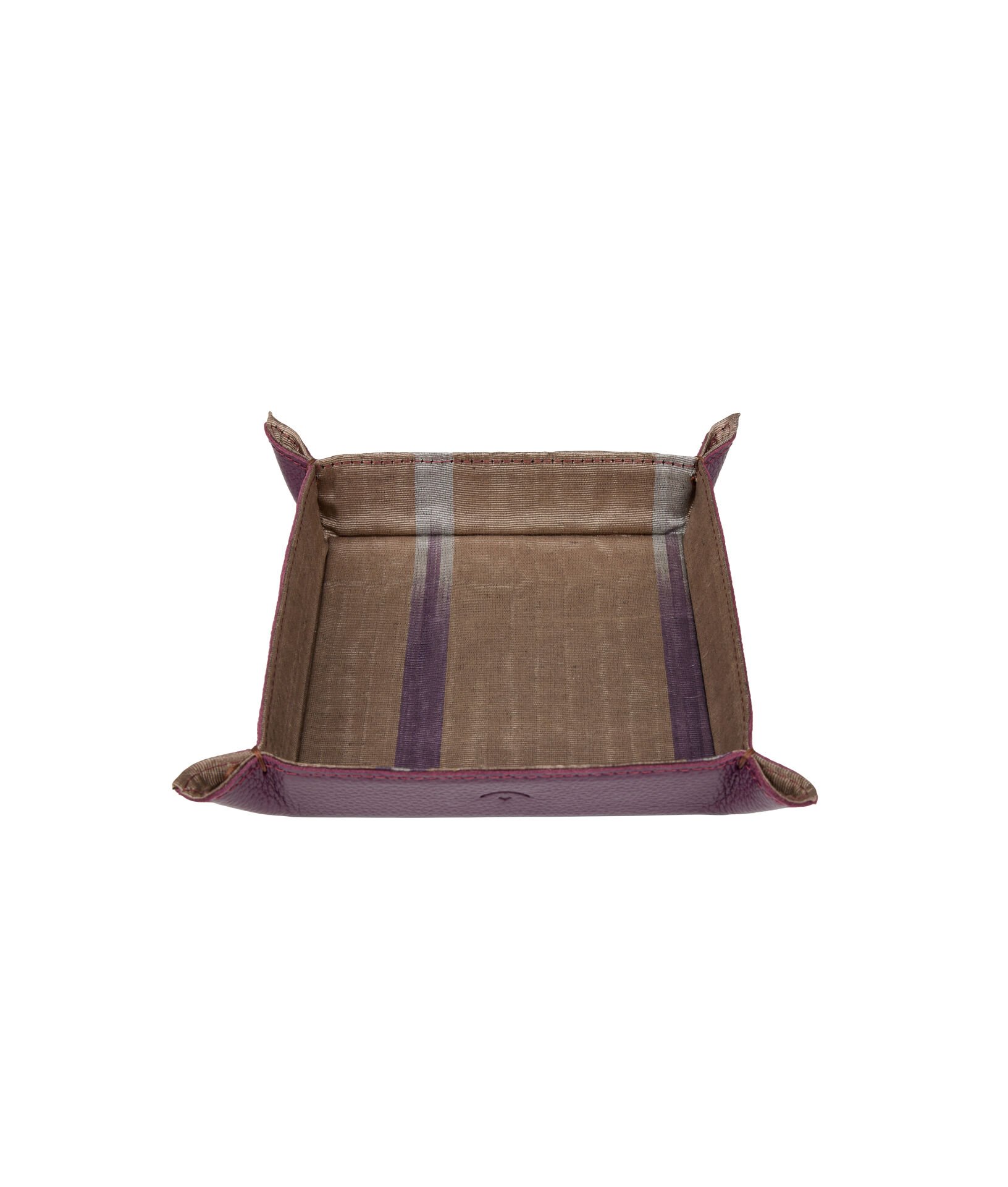 KARE DERİ TEPSİ [16cmx16cm - Mor]