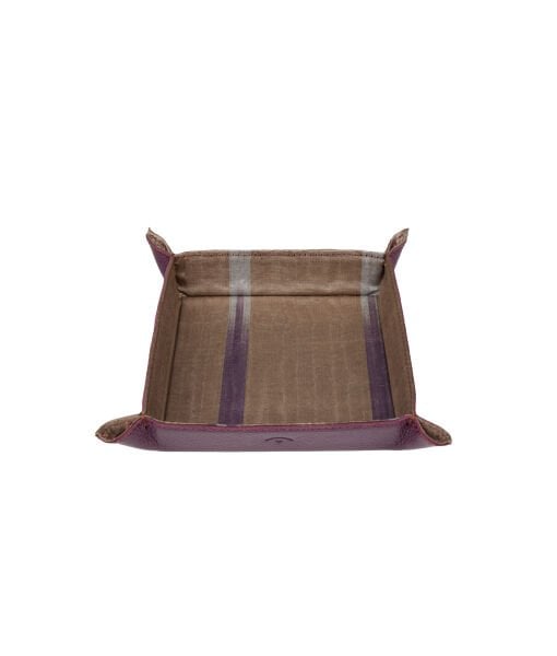 KARE DERİ TEPSİ [16cmx16cm - Mor]