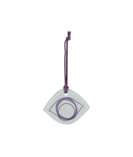 Mini Ayn Cam Nazarlık [Mor -8cmx6cm]